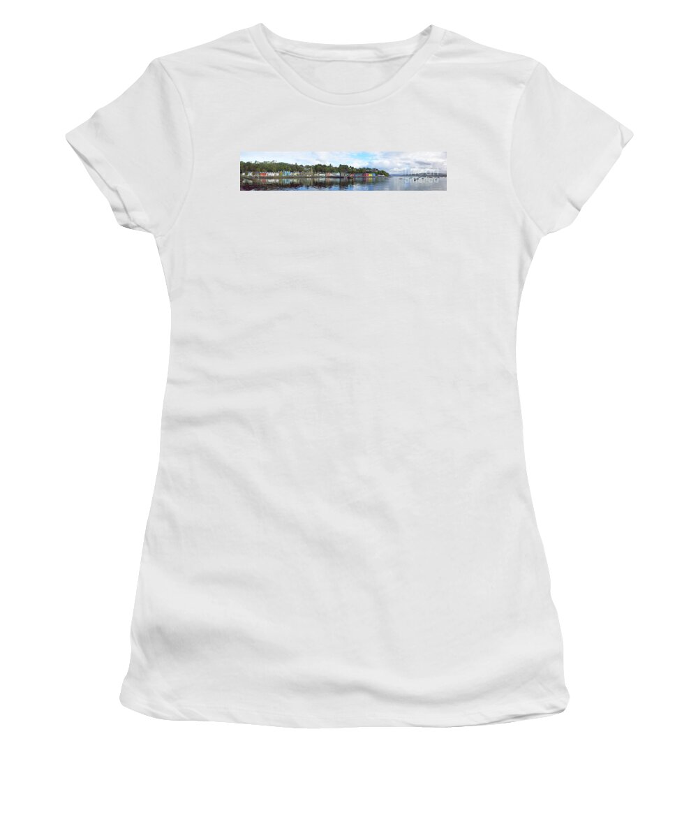Tobermory Women's T-Shirt featuring the photograph Tobermory Panorama by Chris Thaxter