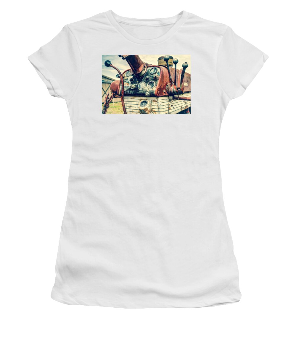 Industrial Women's T-Shirt featuring the photograph Tractor Dash - Farmall 560 Diesel by Gary Heller