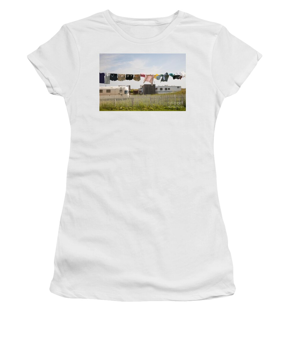 Trailers Women's T-Shirt featuring the photograph Trailers in North Rustico by Elena Elisseeva