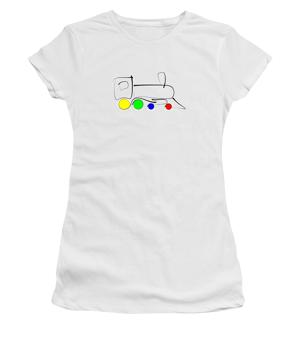 Vonat Women's T-Shirt featuring the digital art Train by Pal Szeplaky