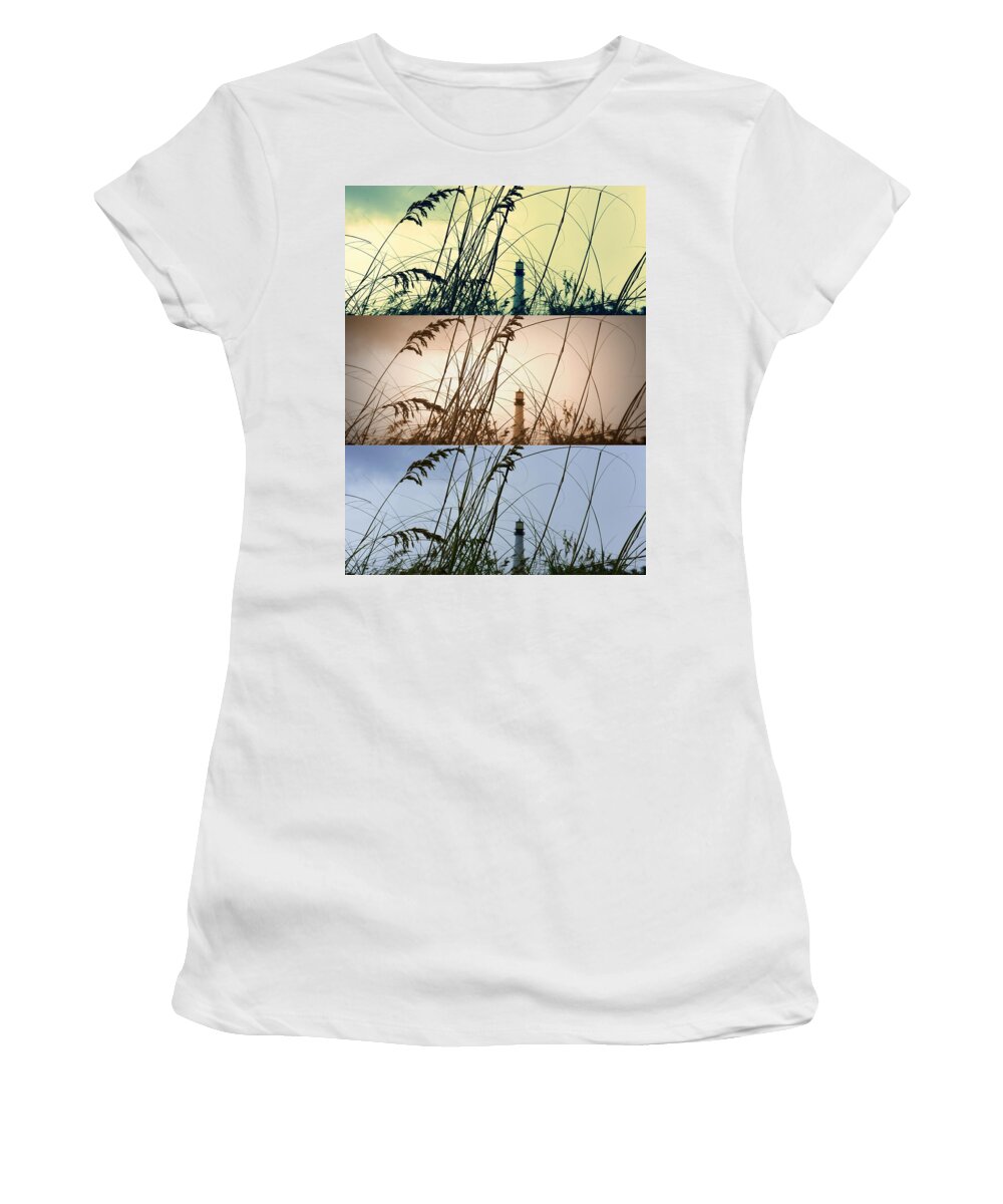 Lighthouse Women's T-Shirt featuring the photograph Transitions by Laurie Perry