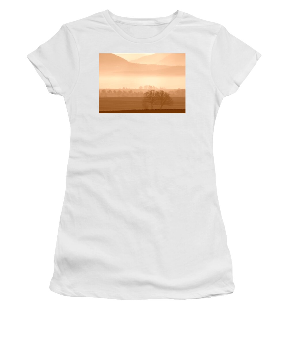 Tree Women's T-Shirt featuring the photograph Trees and Hills by Miguel Winterpacht