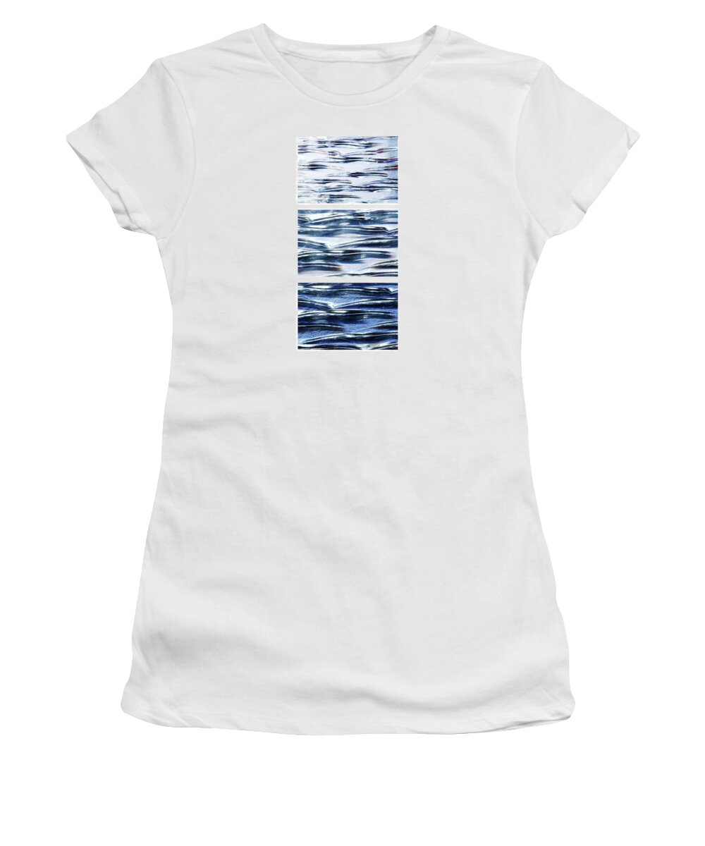 Trio Women's T-Shirt featuring the photograph Trio In Blue by Wendy Wilton