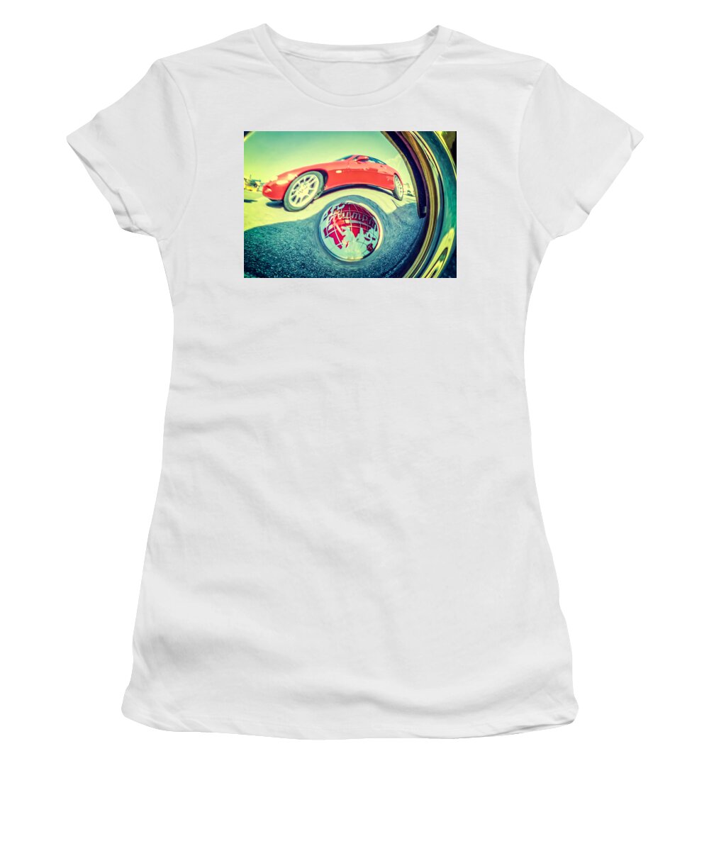 Retro Women's T-Shirt featuring the photograph Triumph and Jaguar by Spikey Mouse Photography
