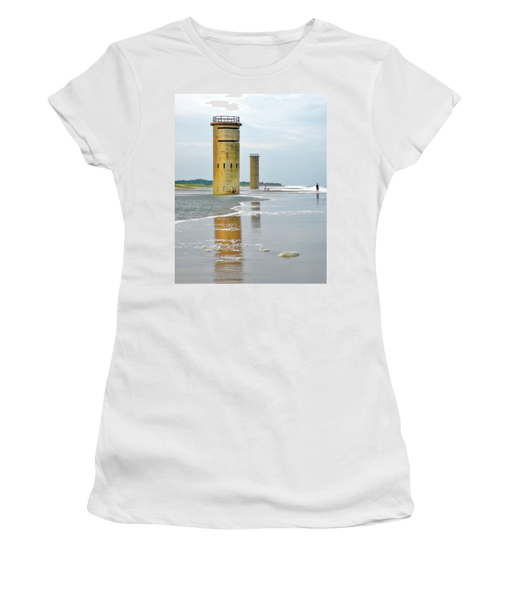 Twin Towers Women's T-Shirt featuring the photograph Twin Towers at Whiskey Beach by Kim Bemis