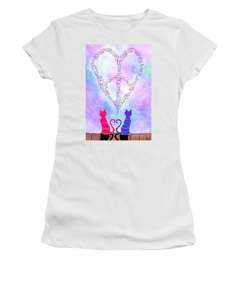 Cats Women's T-Shirt featuring the painting Two of Hearts by Nick Gustafson
