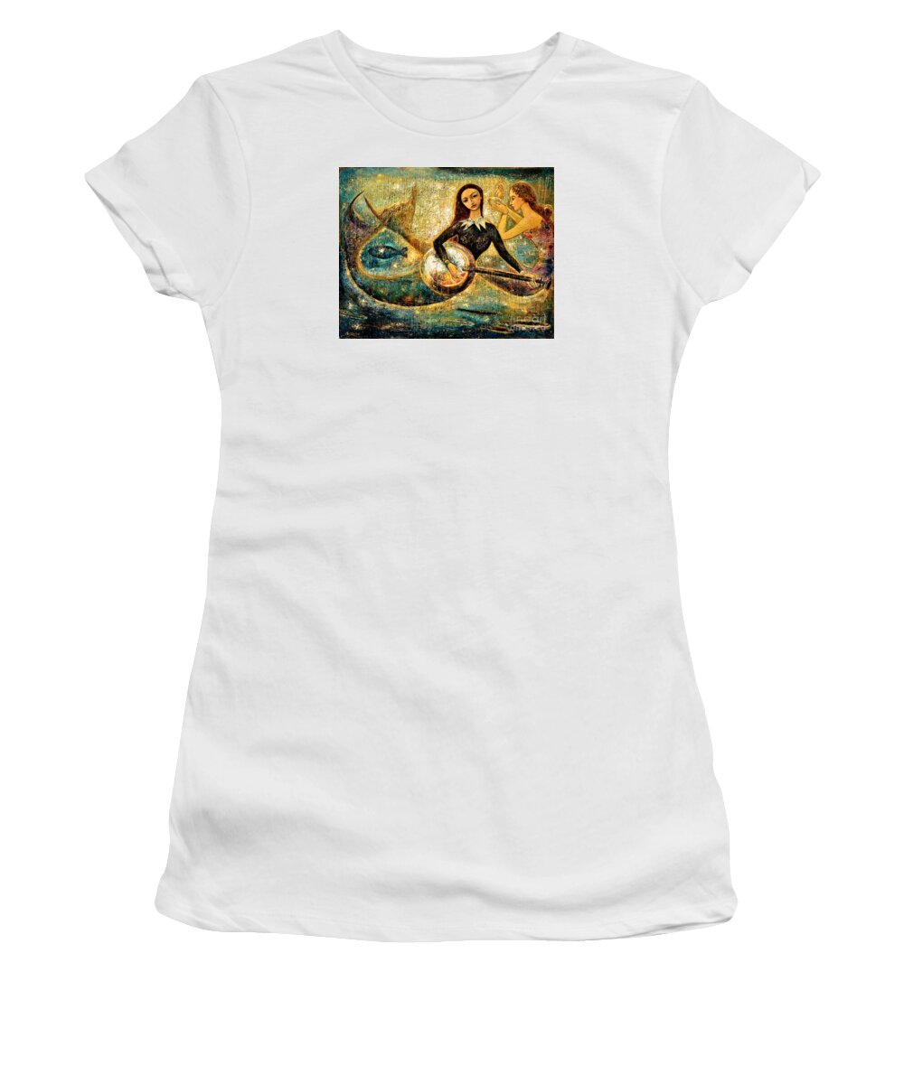 Mermaids Women's T-Shirt featuring the painting UnderSea by Shijun Munns