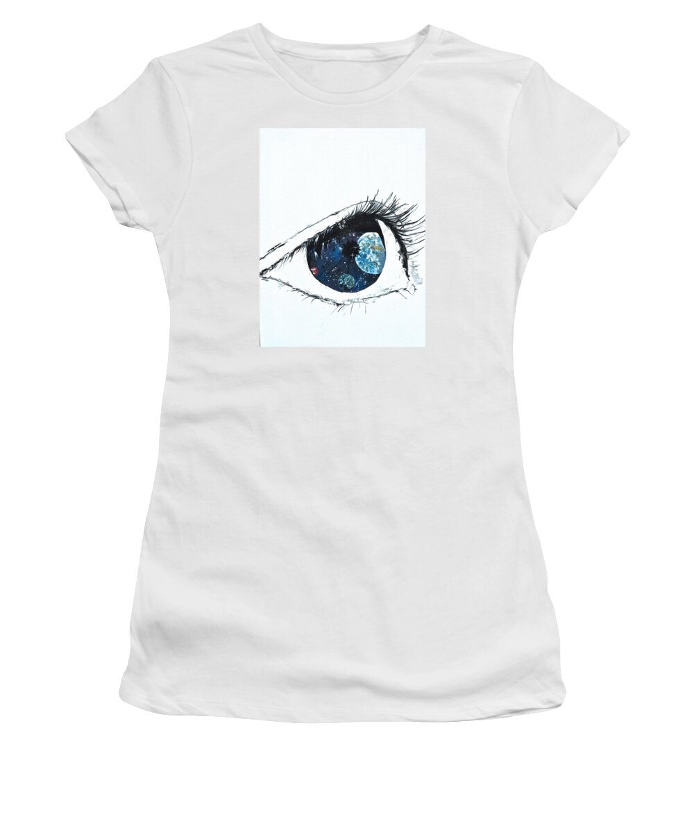 Eye Women's T-Shirt featuring the painting Universal Eye by Gregory Merlin Brown