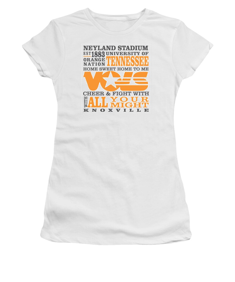 Tennessee Women's T-Shirt featuring the photograph University of Tennessee Graphic Canvas by Debbie Karnes