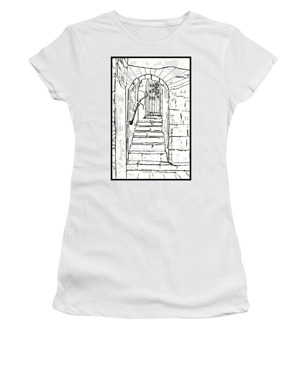 Bricks Women's T-Shirt featuring the drawing Untitled 2 by Xueling Zou