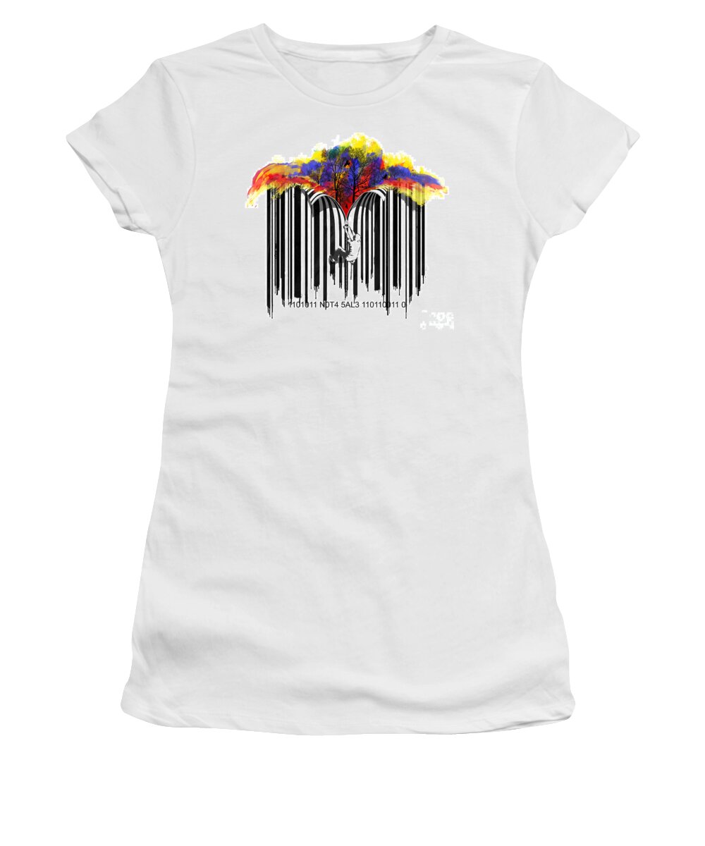 Colour Women's T-Shirt featuring the painting Unzip The Colour Code by Sassan Filsoof
