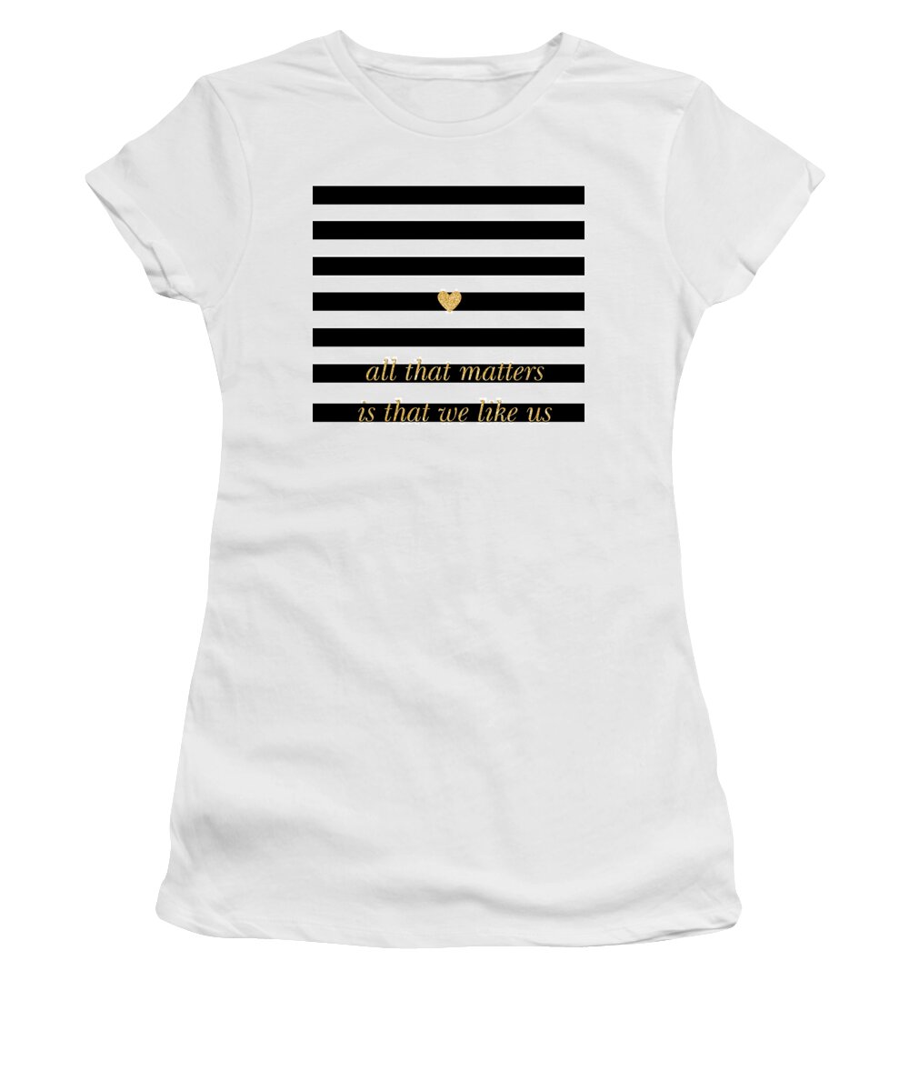 Valentine's Women's T-Shirt featuring the digital art Valentine's Stripe II by South Social Studio