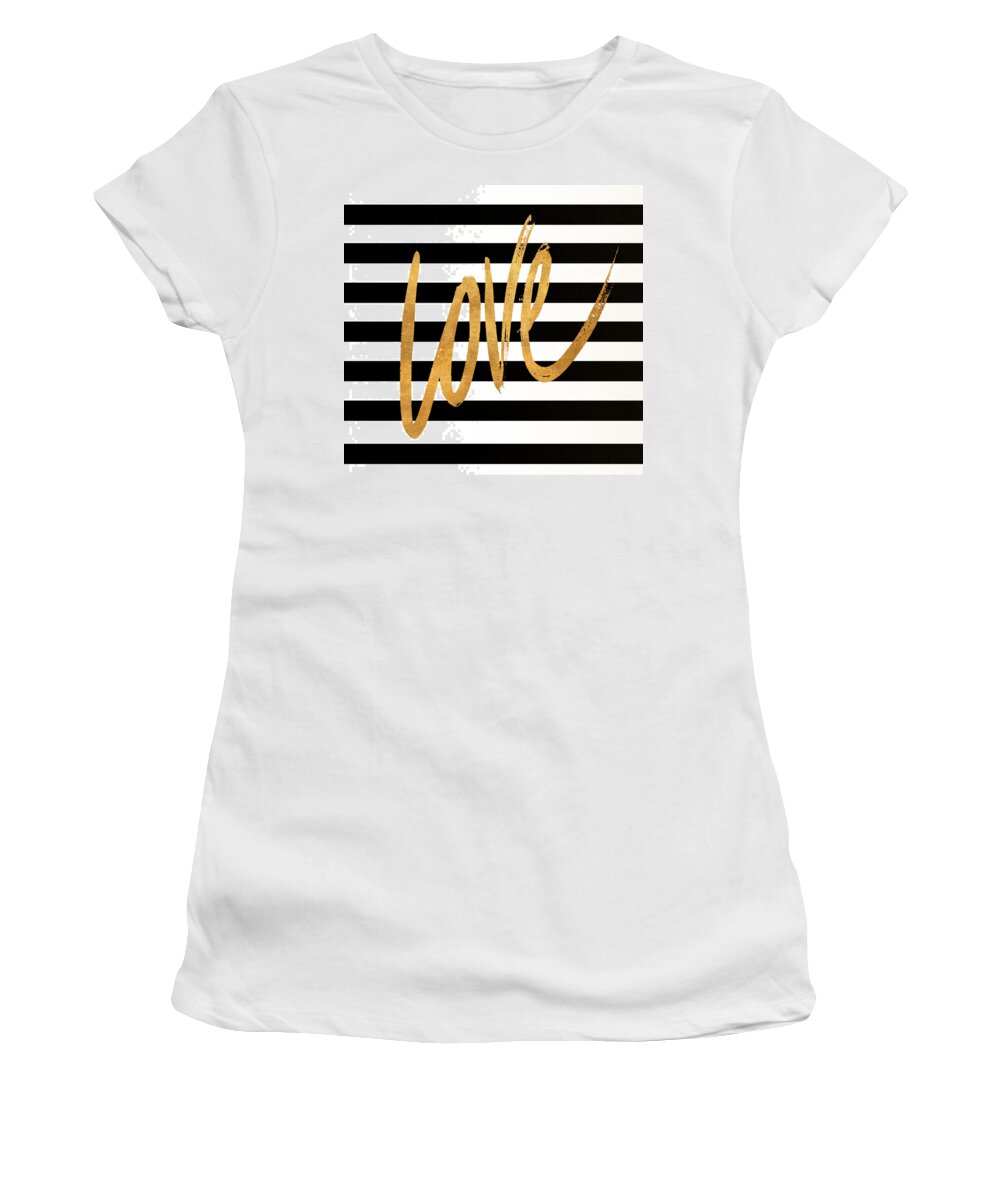 Valentines Women's T-Shirt featuring the digital art Valentines Stripes Iv by South Social Graphics