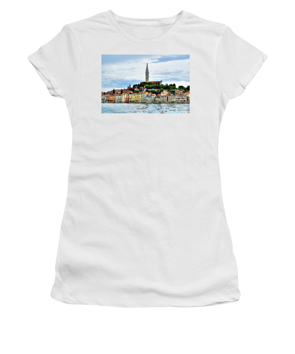 Top Artist Women's T-Shirt featuring the photograph Venetian Fortress of Rovinj by Norman Gabitzsch