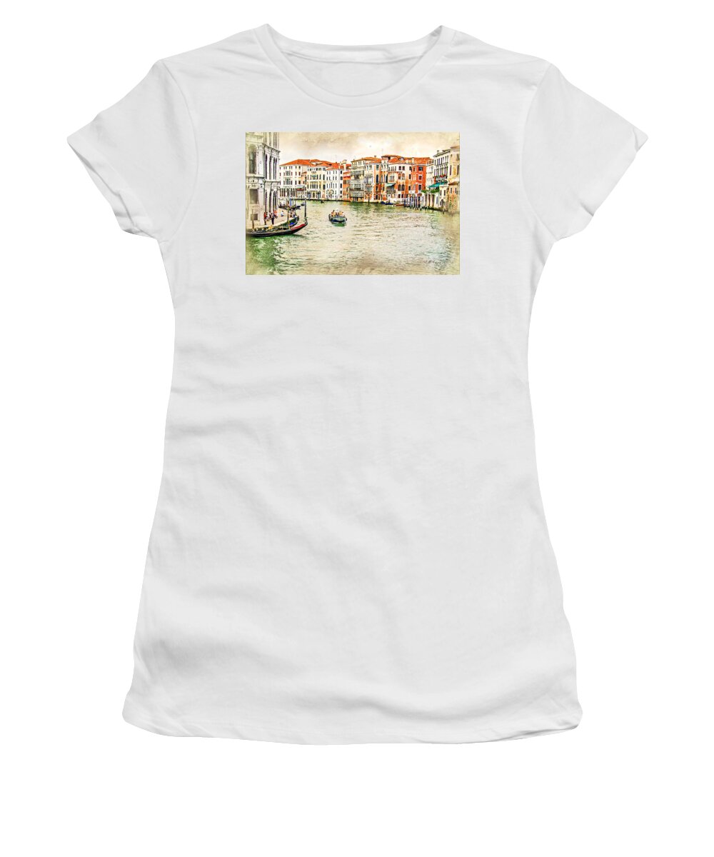 Venice Women's T-Shirt featuring the photograph Venice Steet Scene by Will Wagner