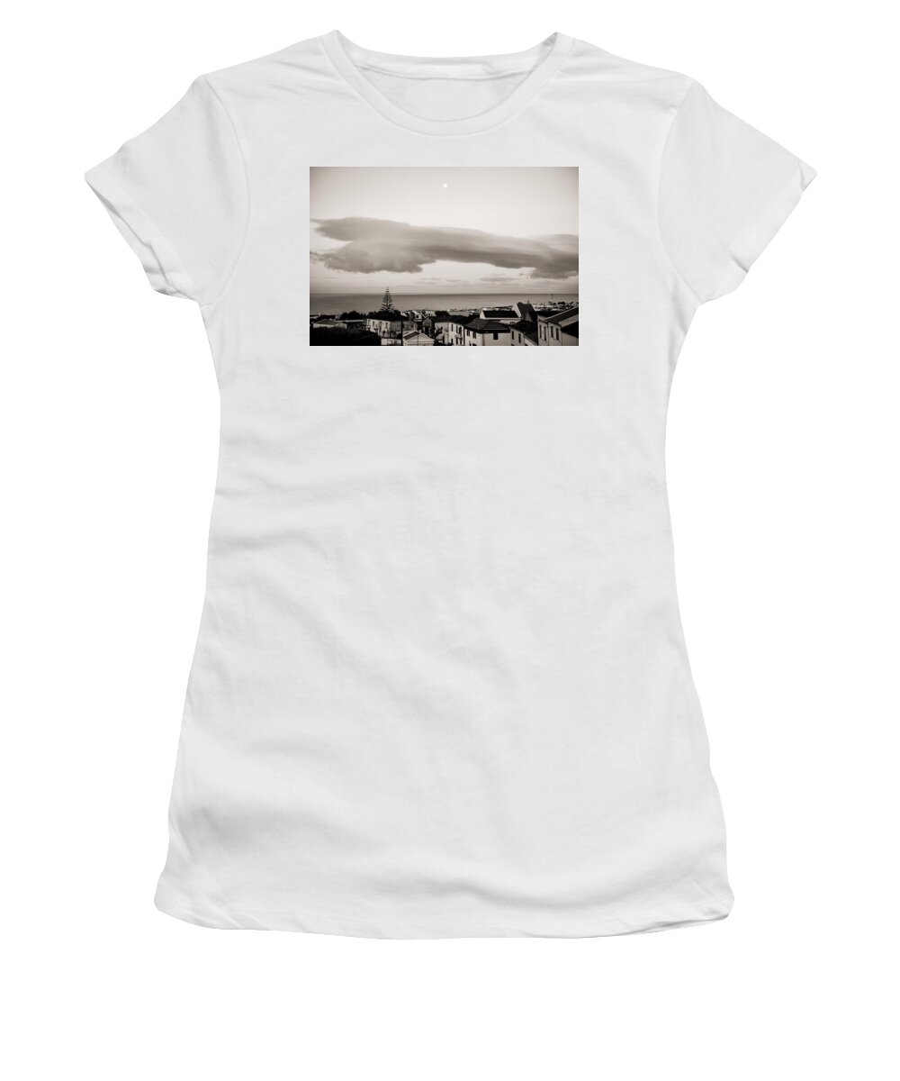 Architecture Women's T-Shirt featuring the photograph Village rooftops at sunrise by Joseph Amaral