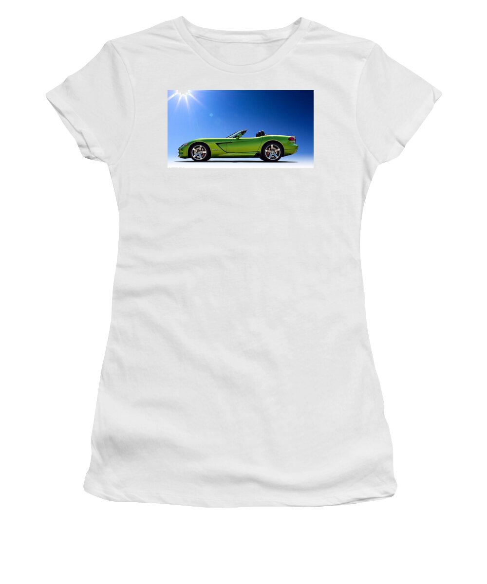 Green Women's T-Shirt featuring the digital art Viper Roadster by Douglas Pittman