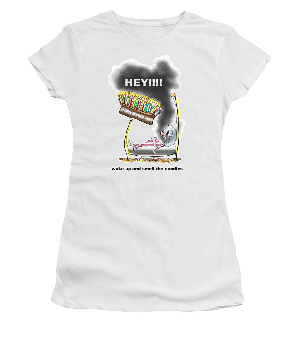 Birthday Women's T-Shirt featuring the digital art Smell The Candles by Mark Armstrong