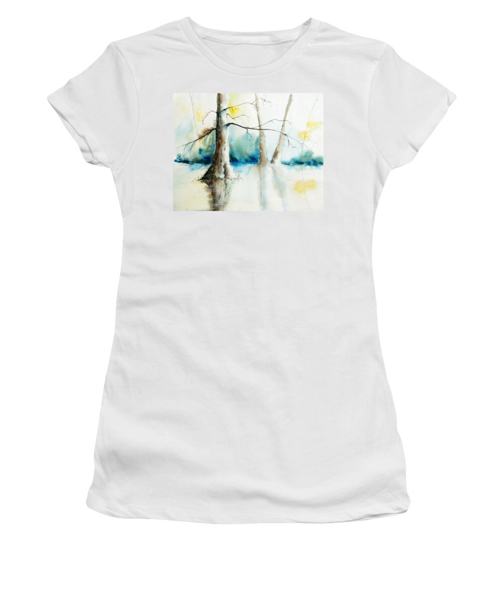Cypress Tree Women's T-Shirt featuring the painting Wall Doxey 11 by Bill Jackson