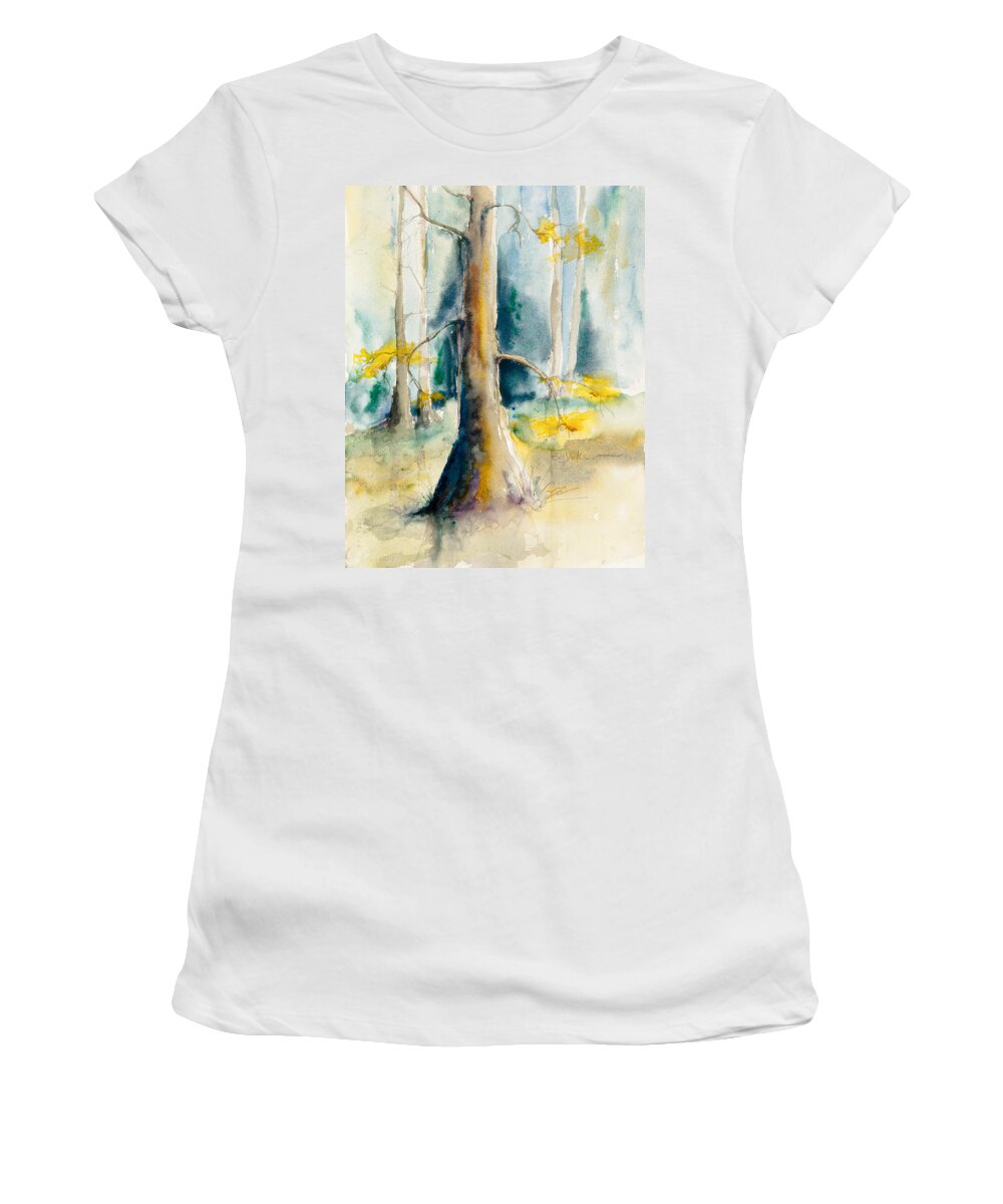 Cypress Tree Women's T-Shirt featuring the painting Wall Doxey 3 by Bill Jackson