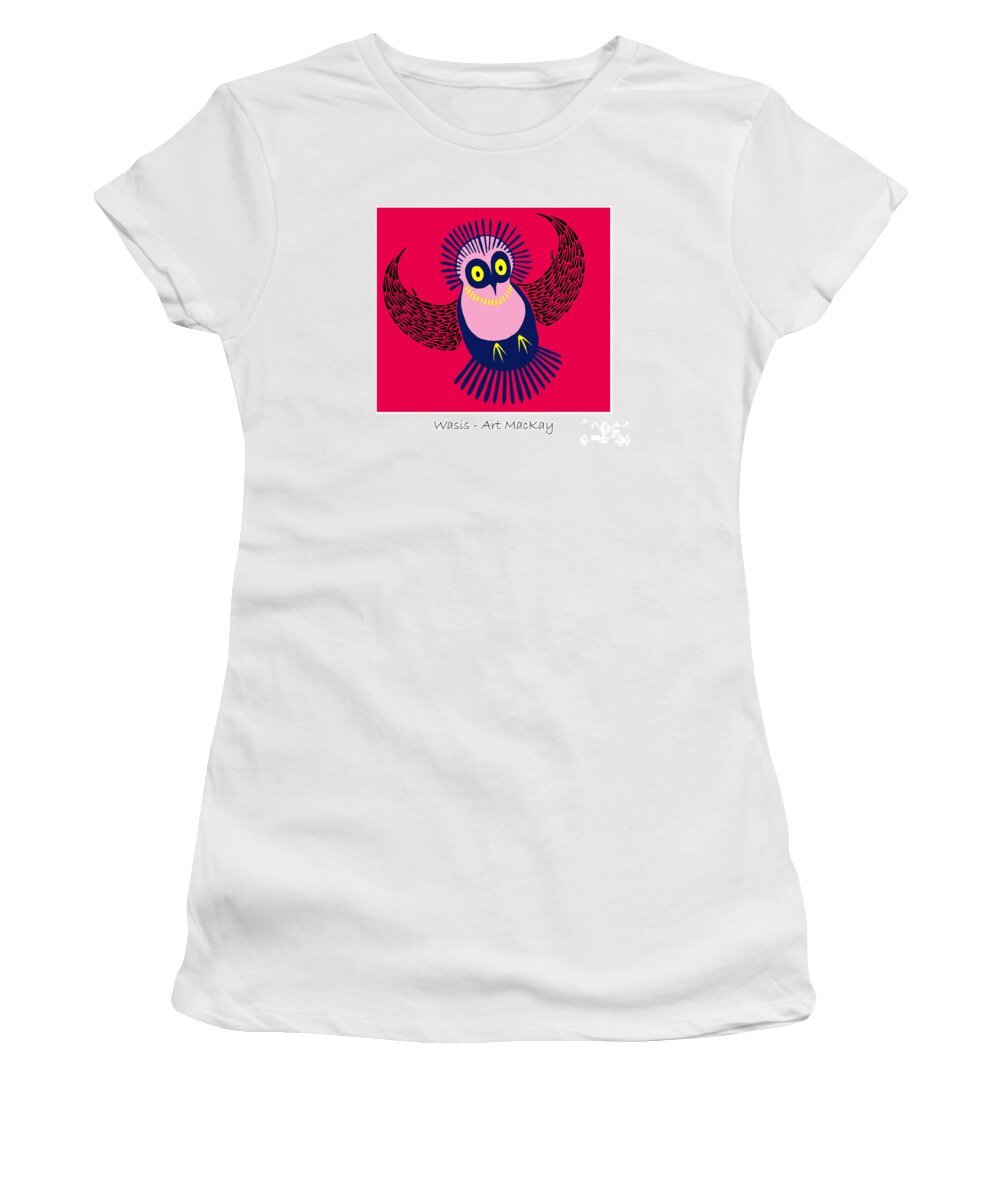 Wasis Women's T-Shirt featuring the mixed media Wasis by Art MacKay