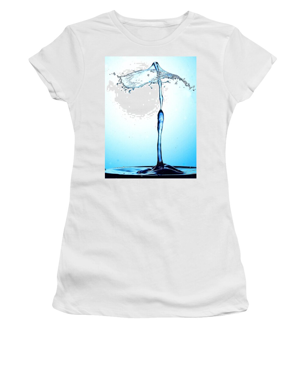 Collision Women's T-Shirt featuring the photograph Water Drops collision Liquid Art 21 by Paul Ge