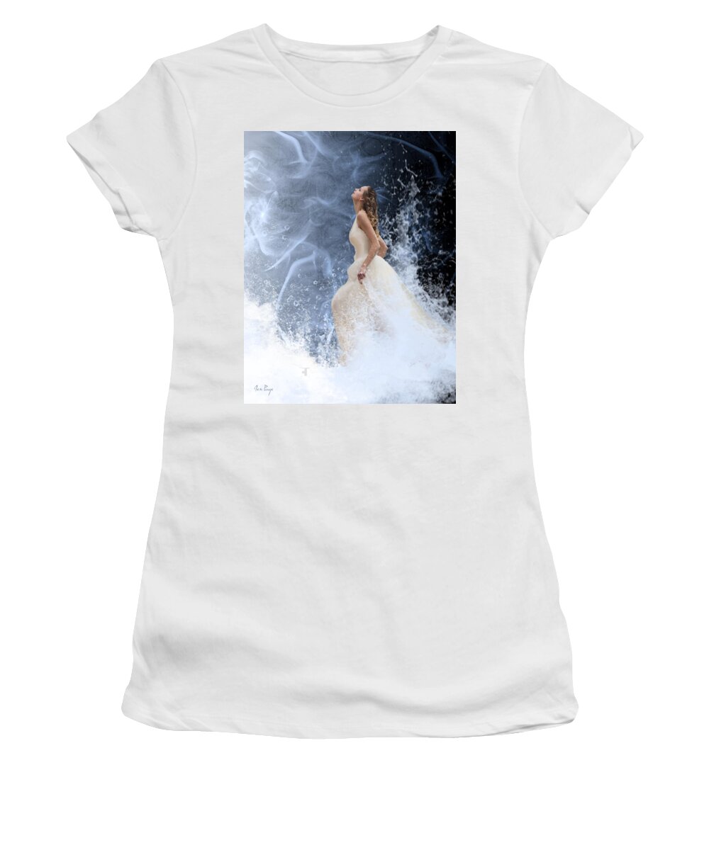 Waves Of His Glory Women's T-Shirt featuring the digital art Waves of His Glory by Jennifer Page