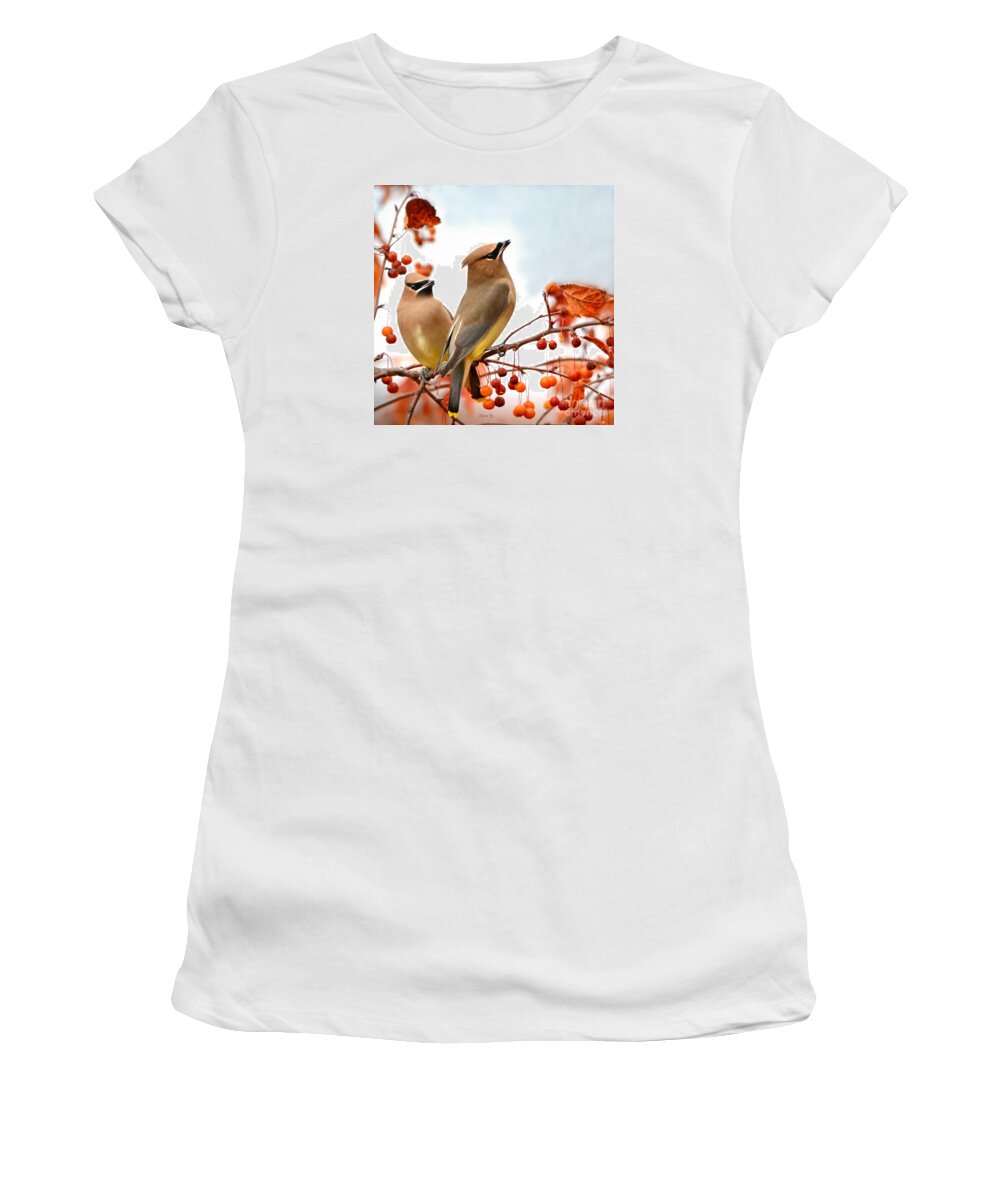 Nature Women's T-Shirt featuring the photograph Beautiful Waxwing by Nava Thompson