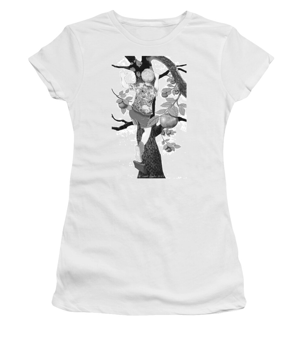 Boy Women's T-Shirt featuring the digital art Where the Best Apples Are by Carol Jacobs