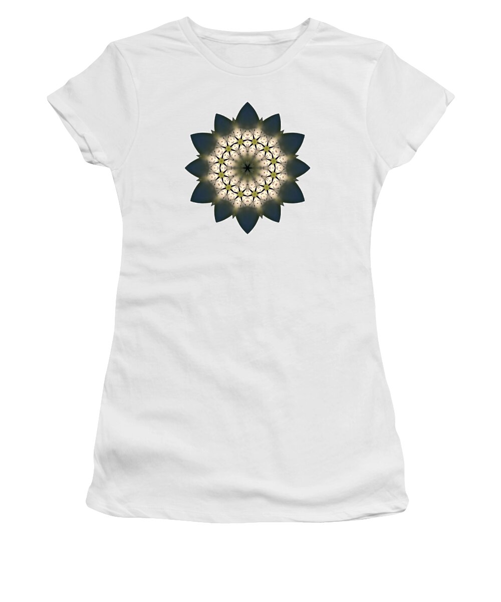 Flower Women's T-Shirt featuring the photograph White Lily III Flower Mandala White by David J Bookbinder