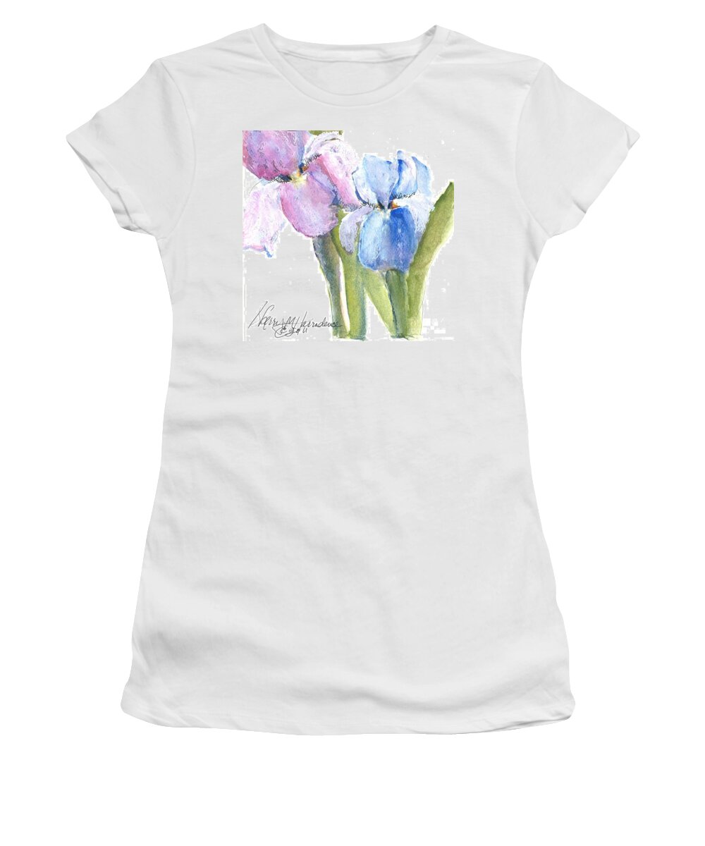 Iris Women's T-Shirt featuring the painting Who Me by Sherry Harradence