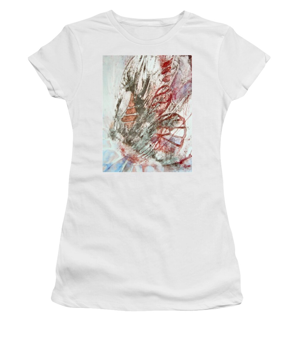 Watercolor Women's T-Shirt featuring the painting Winged Silence by Carolyn Rosenberger