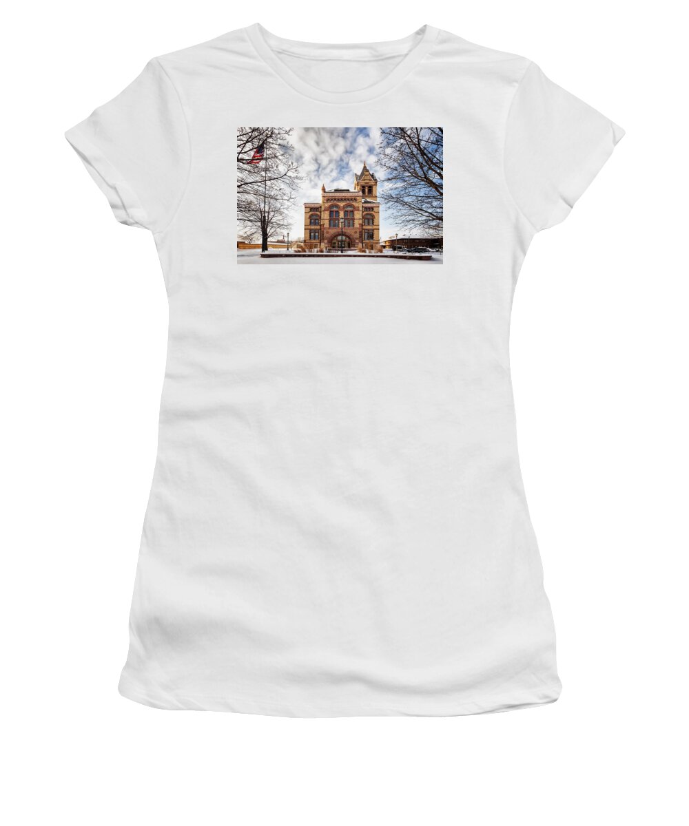 Winona Women's T-Shirt featuring the photograph Winona County Courthouse by Al Mueller