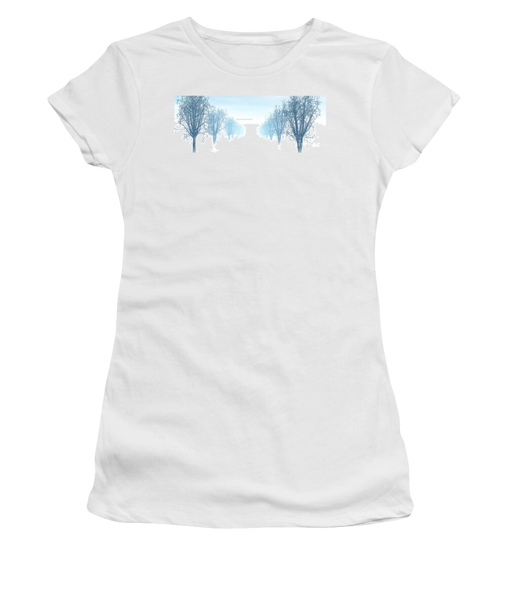 Avenue Women's T-Shirt featuring the digital art Winter Avenue by Nicholas Burningham