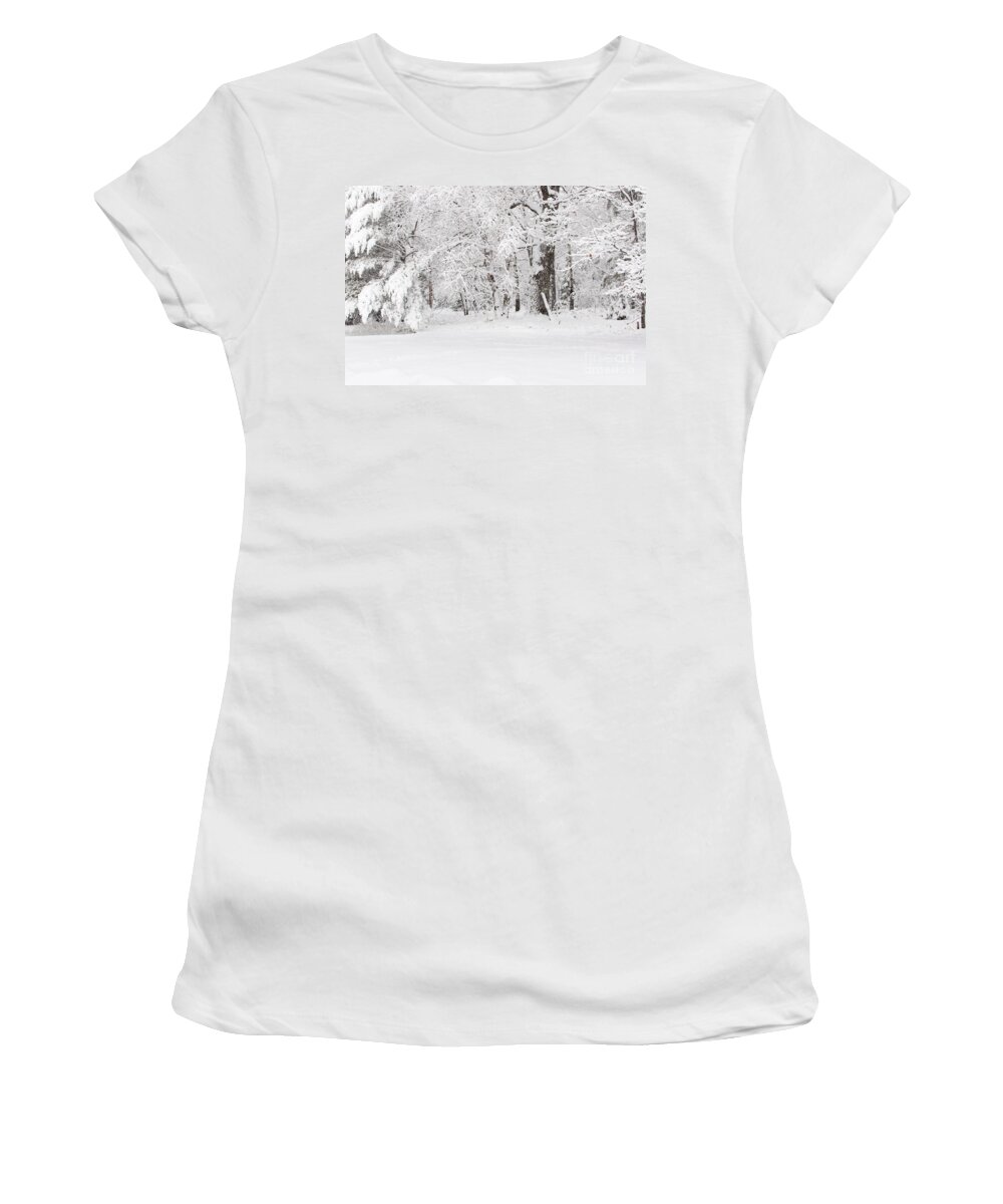 Winter Wonderland Women's T-Shirt featuring the photograph Winter Canvas by Gwen Gibson