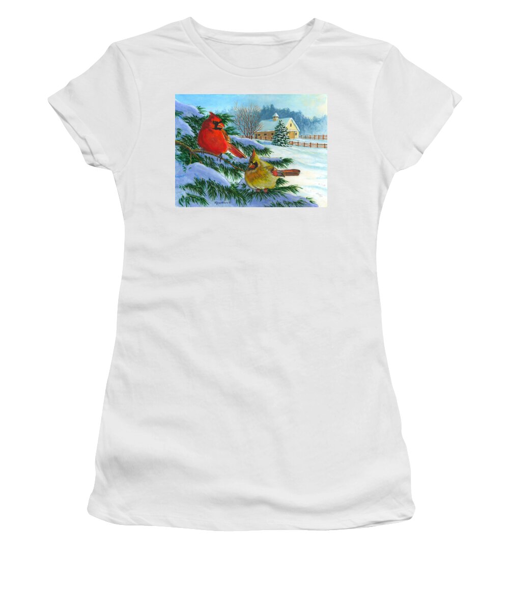 Winter Women's T-Shirt featuring the painting Winterlude by Richard De Wolfe