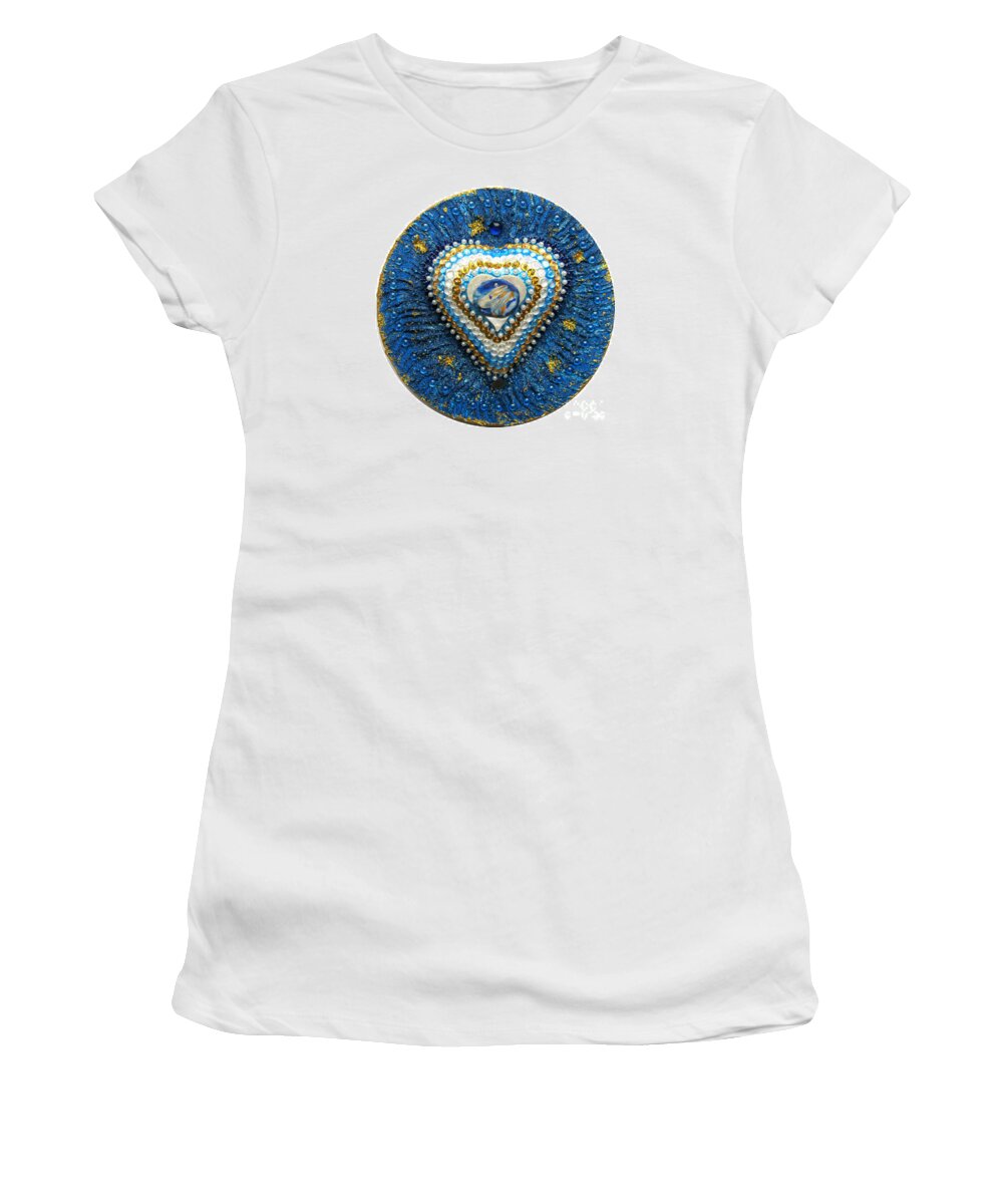 Wombat With Starry Sky Women's T-Shirt featuring the relief Wombat with starry sky by Heidi Sieber
