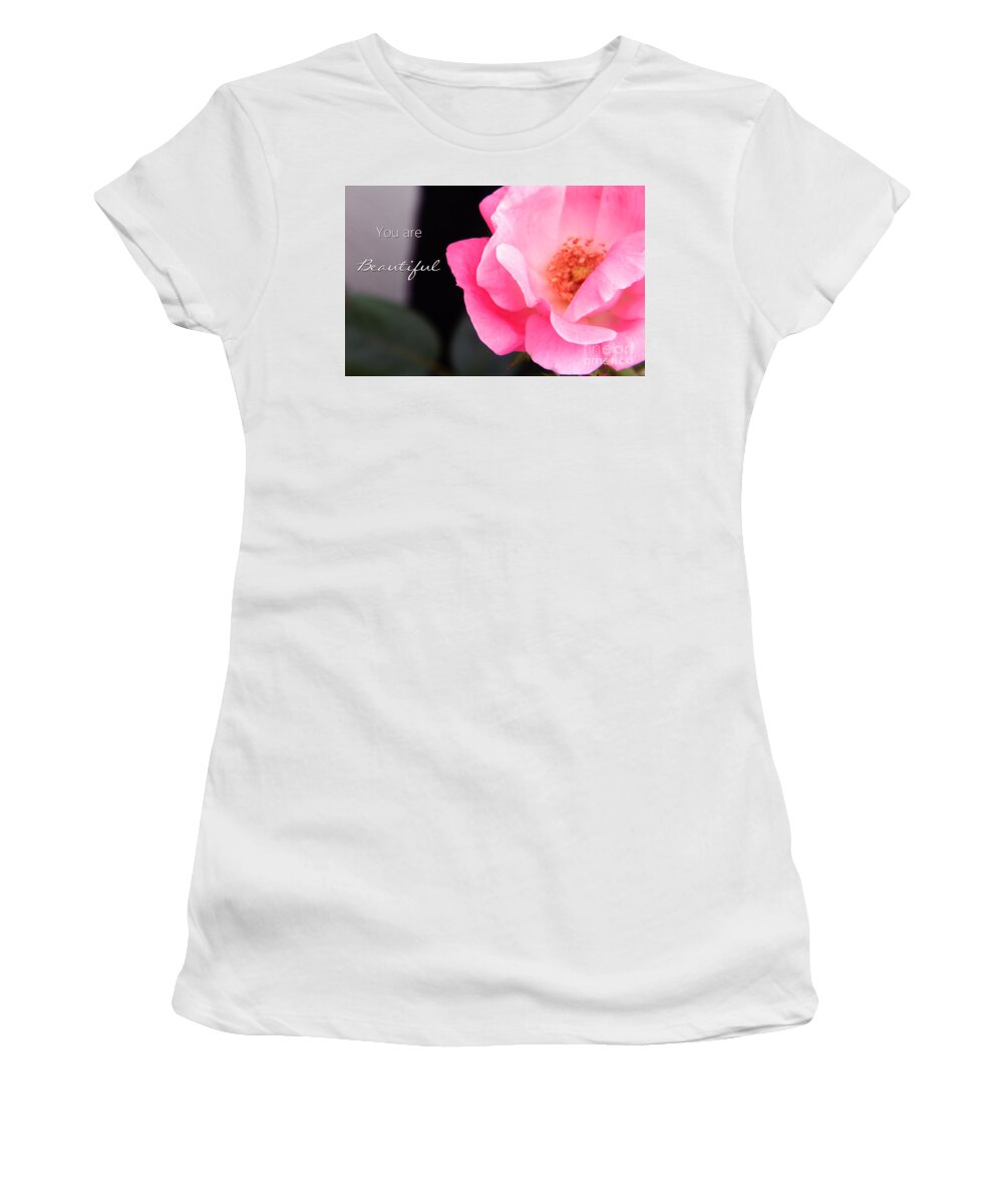 Card Women's T-Shirt featuring the photograph You are Beautiful by Andrea Anderegg