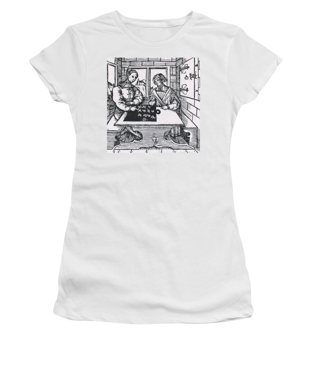 Print Women's T-Shirt featuring the photograph Early German Arithmetics #1 by Science Source