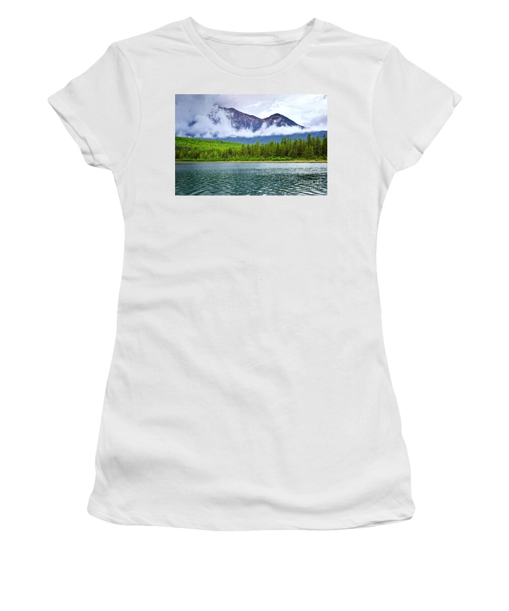 Lake Women's T-Shirt featuring the photograph Mountain lake in Jasper National Park 2 by Elena Elisseeva