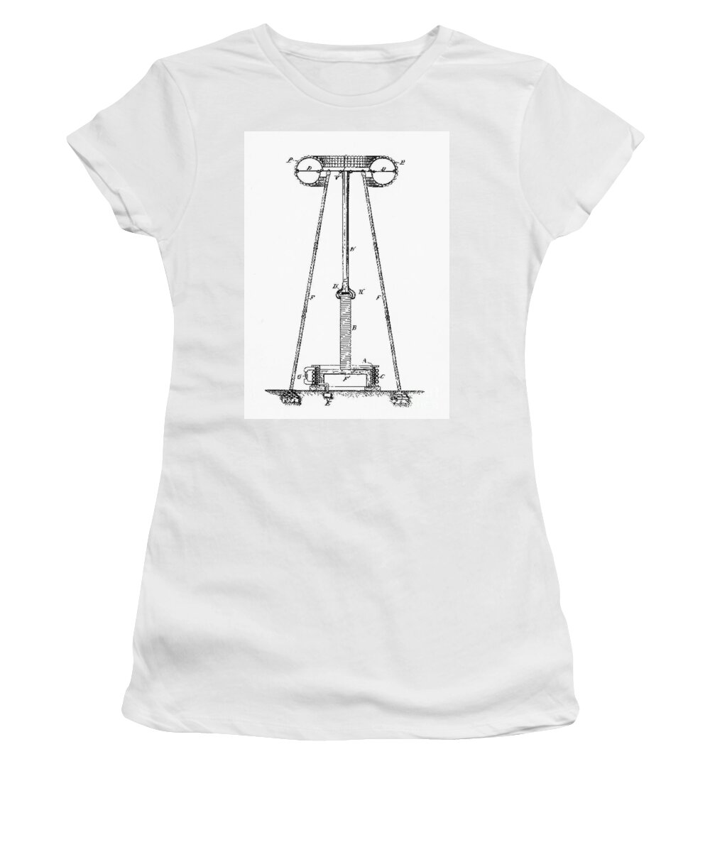 Historic Women's T-Shirt featuring the photograph Patent For Teslas Transmitter #1 by Science Source