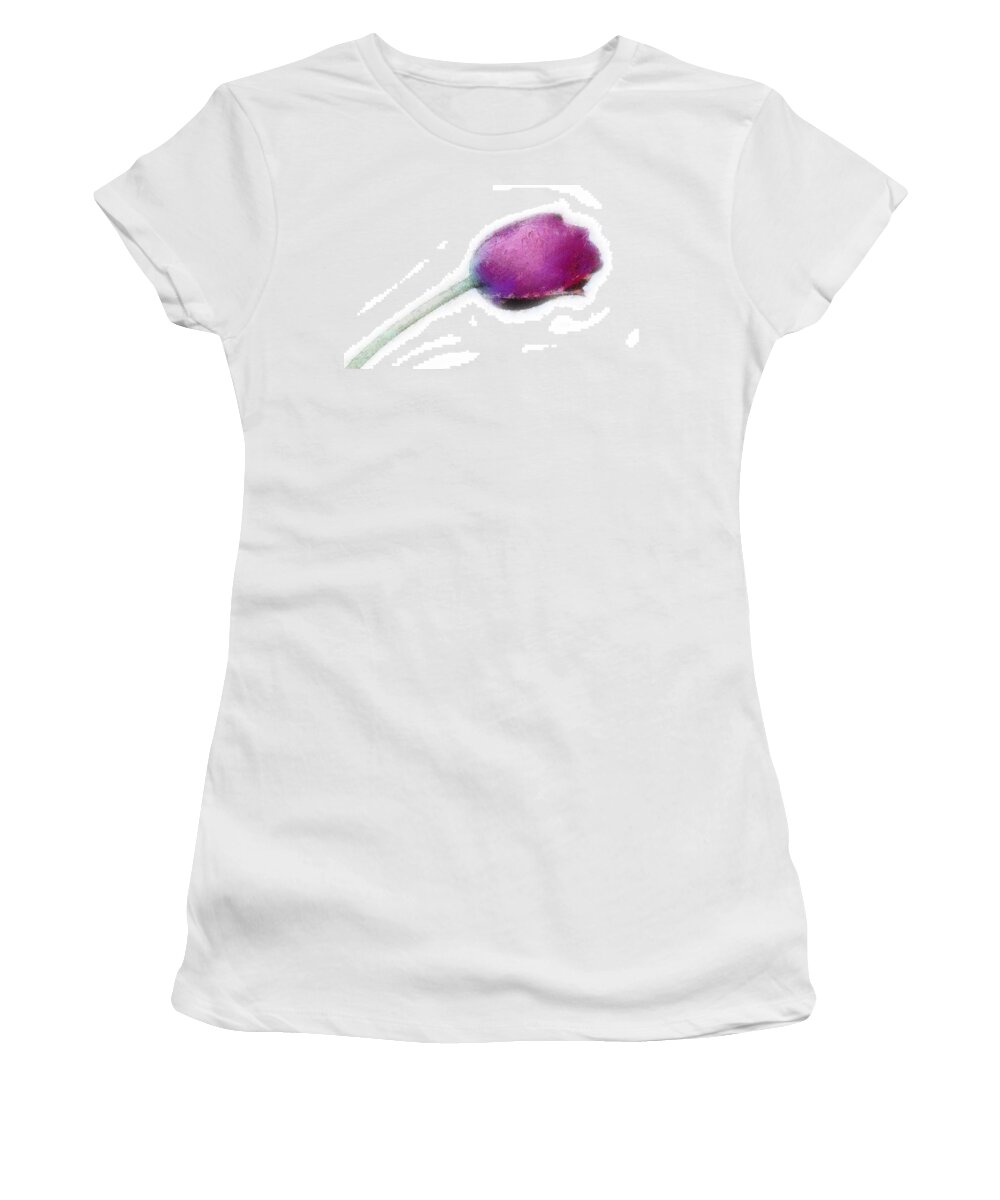 Tulip Women's T-Shirt featuring the photograph Purple Tulip #1 by Dawn OConnor