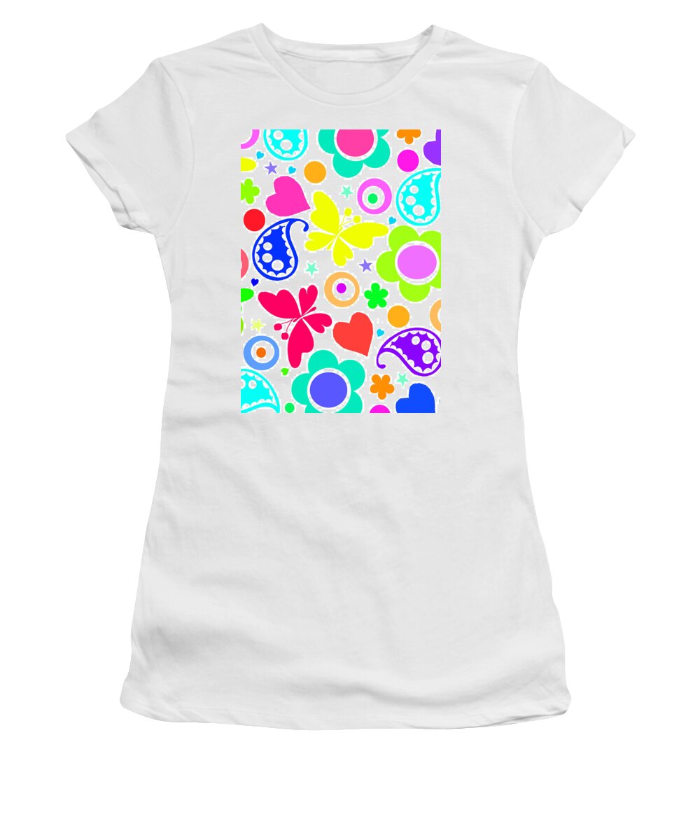 Summer Fun (digital) By Louisa Knight (contemporary Artist) Women's T-Shirt featuring the painting Summer Fun by Louisa Knight