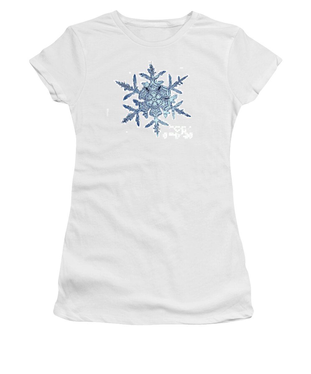 Snow Crystal Women's T-Shirt featuring the photograph Snow Crystal #24 by National Snow and Ice Data Center