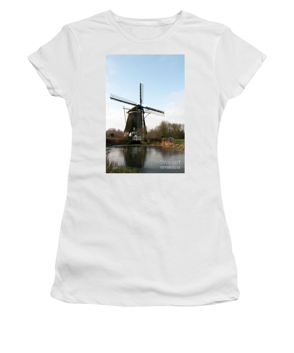 Amsterdam Women's T-Shirt featuring the digital art Windmill in Amsterdam #2 by Carol Ailles