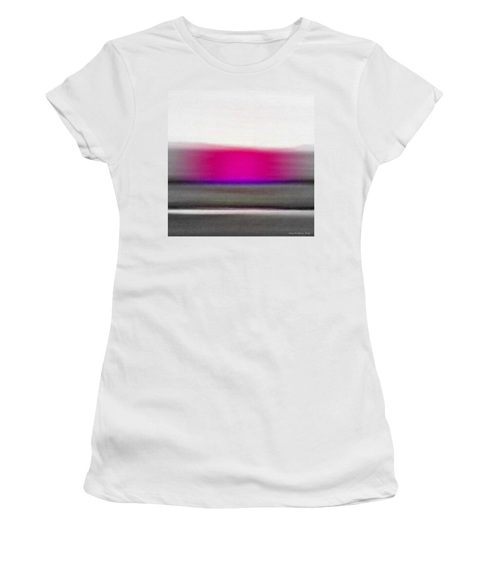Sunset Women's T-Shirt featuring the painting Abstract Sunset 665 by Gina De Gorna