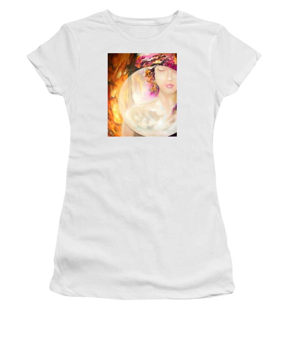 Angel Luna Women's T-Shirt featuring the painting Angel Luna by Michael Rock