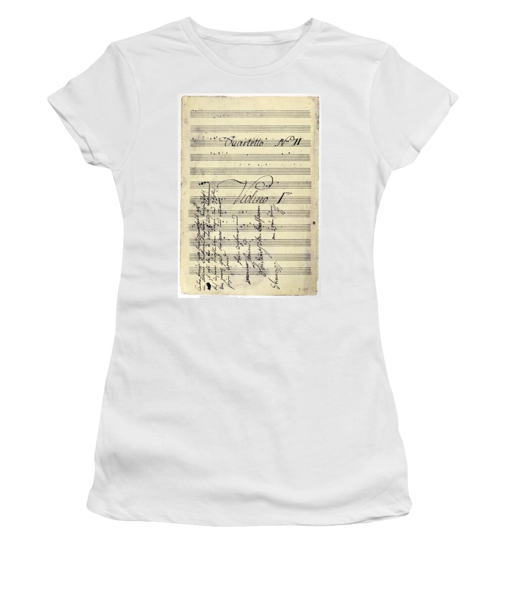 1799 Women's T-Shirt featuring the photograph Beethoven Manuscript, 1799 by Granger