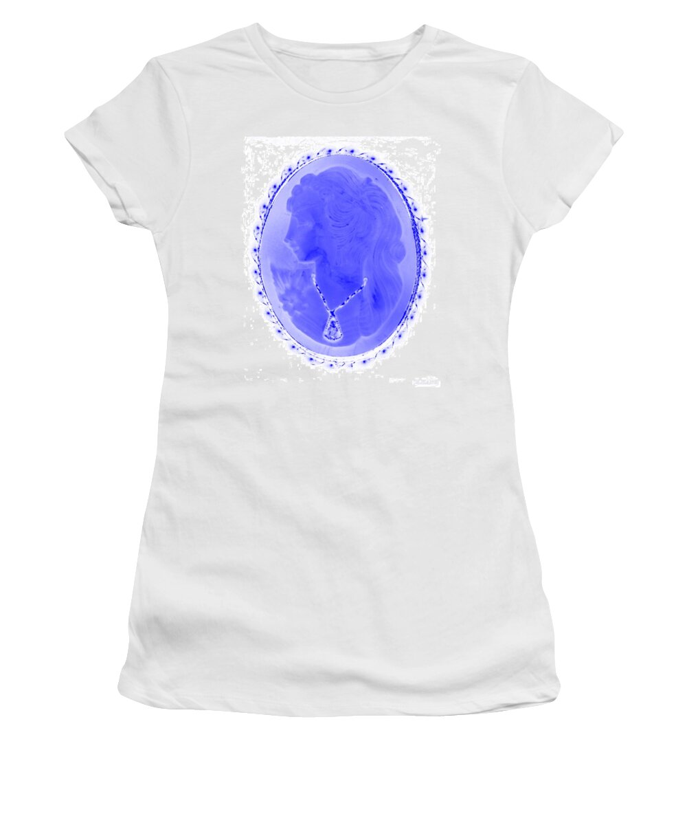 Cameo Women's T-Shirt featuring the photograph CAMEO in NEGATIVE BLUE by Rob Hans