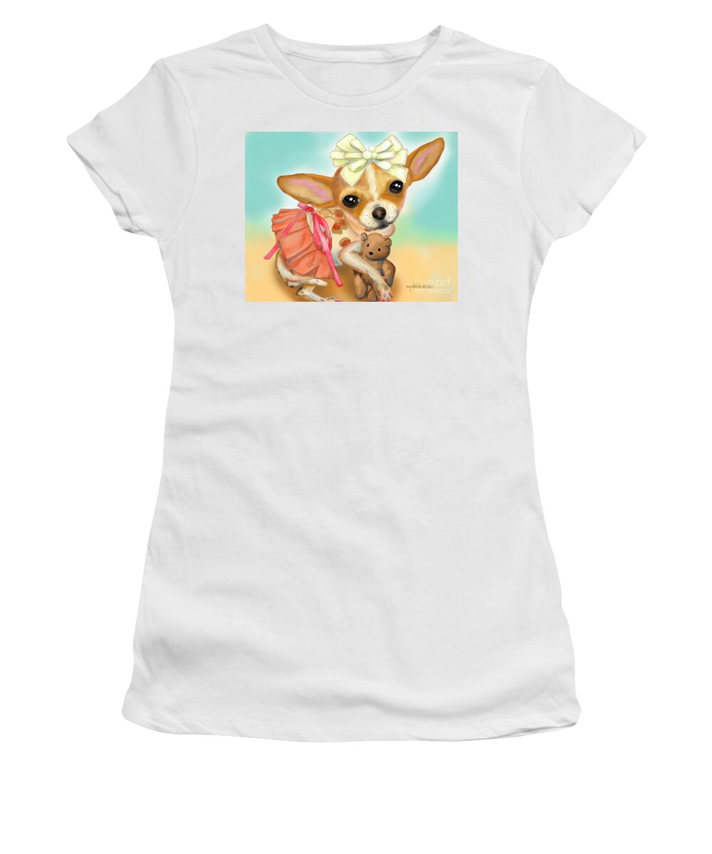 Chihuahua Women's T-Shirt featuring the digital art Chihuahua Princess by Catia Lee
